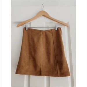 Brown suede Wild Honey mini skirt, size small